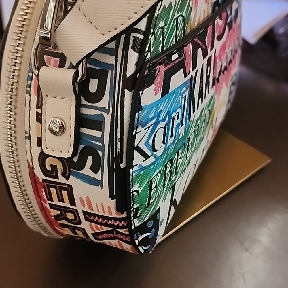 Karl Lagerfeld Multicolor Graffiti Mini Dome Crossbody Nwt - Picture 6 of 13